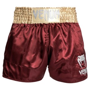 Venum Classic Muay Thai Shorts Weinrot Gold Weiss