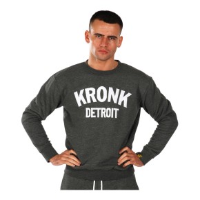 Kronk Detroit Applique Sweatshirt Charcoal Melange