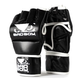 Bad Boy MMA Gloves with Thumbs Black White