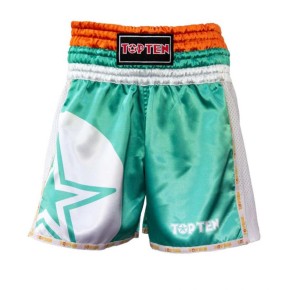 Top Ten Star Thai boxing shorts Green