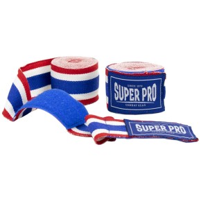 Super Pro boxing bandages Red White Blue 450cm