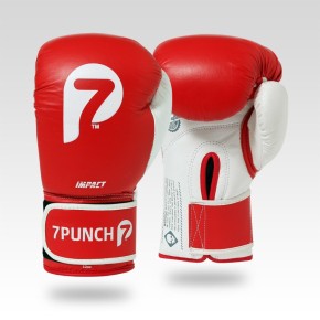7PUNCH Impact Boxing Gloves Leather Red