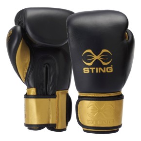 Sting Evolution Boxing Gloves Black Gold