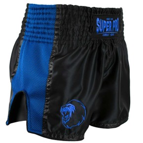 Super Pro Brave Thai Kickboxing Short Black Blue