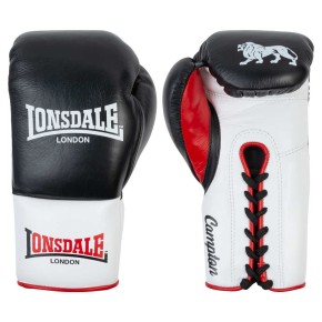 Lonsdale Campton laced boxing gloves leather black