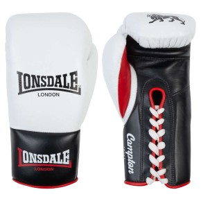 Lonsdale Campton laced boxing gloves leather white