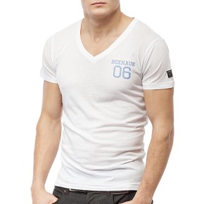 Sale BOXHAUS Brand Argo V-Neck Modal T-Shirt White