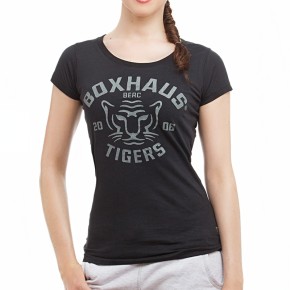 Sale BOXHAUS Brand Tigers Woman T-Shirt Black