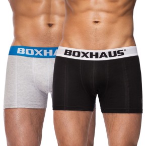 Abverkauf BOXHAUS Brand Underwear Men 2Pack Black Grey S M